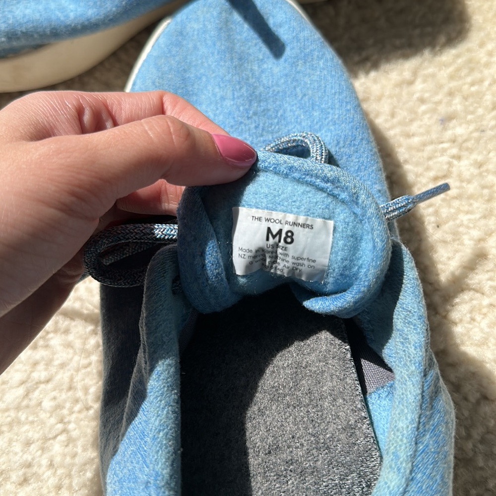 Allbirds Men’s Wool Runners Size 8 Blue - Picture 6 of 6